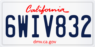 CA license plate 6WIV832