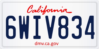 CA license plate 6WIV834