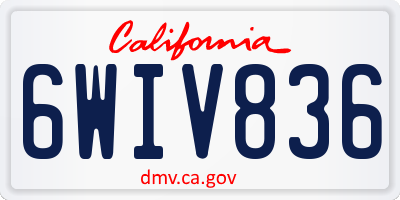 CA license plate 6WIV836