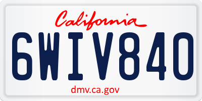 CA license plate 6WIV840