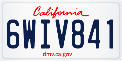 CA license plate 6WIV841