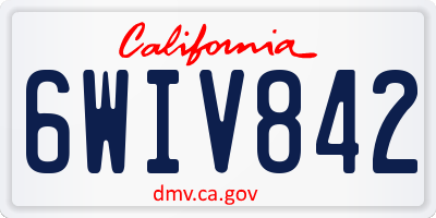 CA license plate 6WIV842