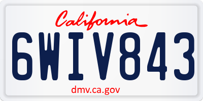 CA license plate 6WIV843