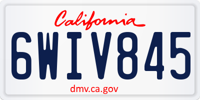 CA license plate 6WIV845