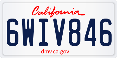 CA license plate 6WIV846