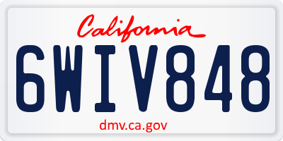 CA license plate 6WIV848