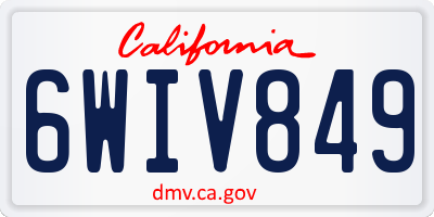 CA license plate 6WIV849