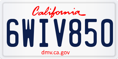 CA license plate 6WIV850