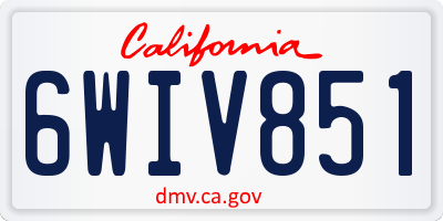 CA license plate 6WIV851