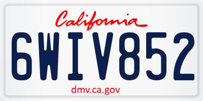 CA license plate 6WIV852