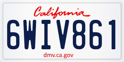 CA license plate 6WIV861