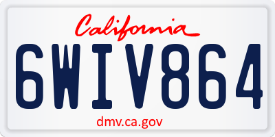CA license plate 6WIV864