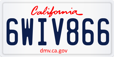 CA license plate 6WIV866