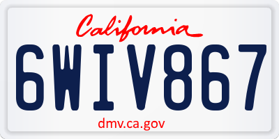 CA license plate 6WIV867