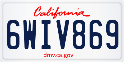 CA license plate 6WIV869