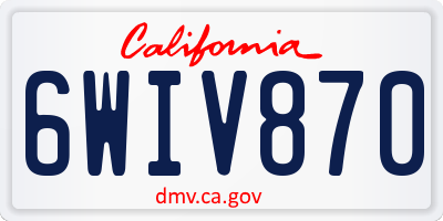 CA license plate 6WIV870