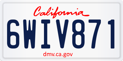 CA license plate 6WIV871