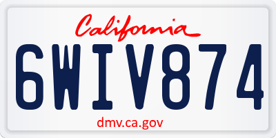 CA license plate 6WIV874