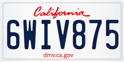 CA license plate 6WIV875