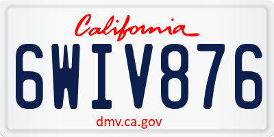 CA license plate 6WIV876