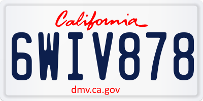 CA license plate 6WIV878