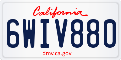CA license plate 6WIV880