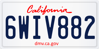 CA license plate 6WIV882
