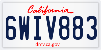 CA license plate 6WIV883