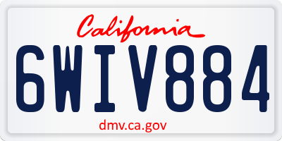 CA license plate 6WIV884