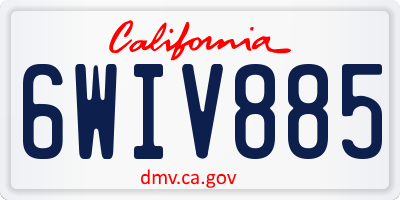 CA license plate 6WIV885