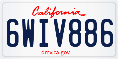 CA license plate 6WIV886