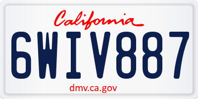 CA license plate 6WIV887