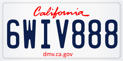 CA license plate 6WIV888