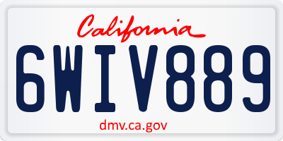 CA license plate 6WIV889