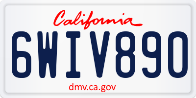 CA license plate 6WIV890