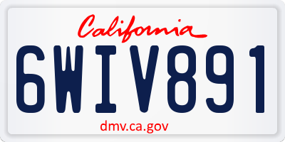 CA license plate 6WIV891