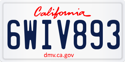 CA license plate 6WIV893
