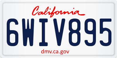 CA license plate 6WIV895