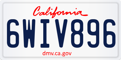 CA license plate 6WIV896