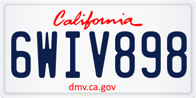 CA license plate 6WIV898