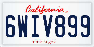CA license plate 6WIV899