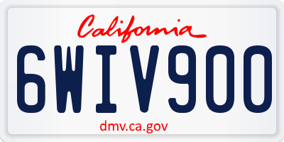 CA license plate 6WIV900