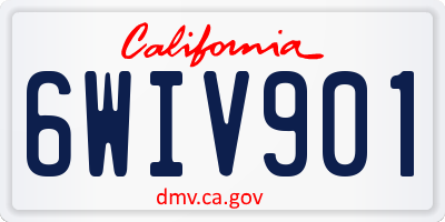 CA license plate 6WIV901