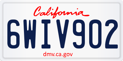 CA license plate 6WIV902
