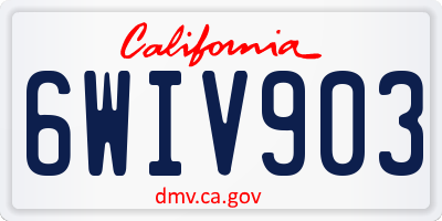 CA license plate 6WIV903