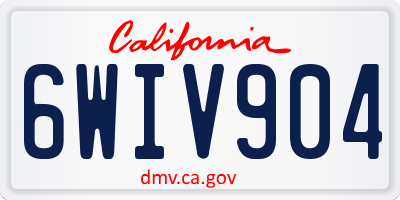 CA license plate 6WIV904