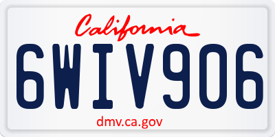 CA license plate 6WIV906