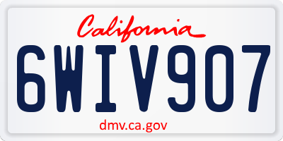 CA license plate 6WIV907