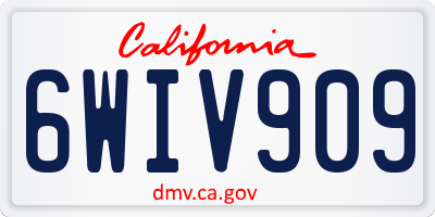 CA license plate 6WIV909