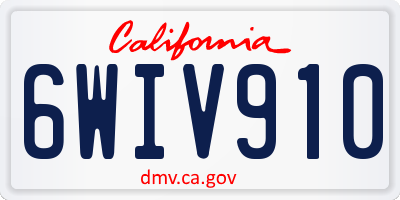 CA license plate 6WIV910